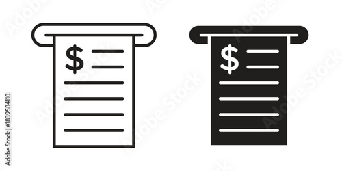 Receipt icons Vector hand drawn illustration in doodle style. Simple sketch isolated.