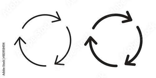 Recycle icons Vector hand drawn illustration in doodle style. Simple sketch isolated.