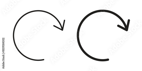 Rotate right icons Vector hand drawn illustration in doodle style. Simple sketch isolated.