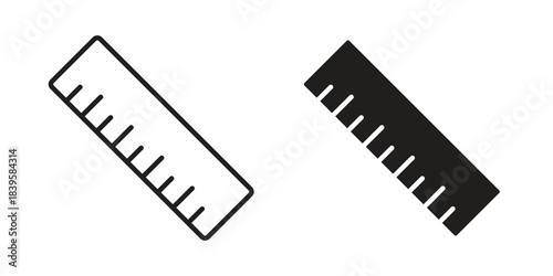 Ruler combined icons Vector hand drawn illustration in doodle style. Simple sketch isolated.