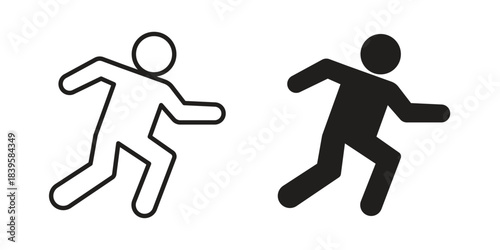 Running icons Vector hand drawn illustration in doodle style. Simple sketch isolated.