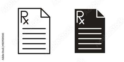 RX icons Vector hand drawn illustration in doodle style. Simple sketch isolated.