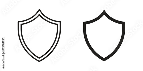 Shield icons Vector hand drawn illustration in doodle style. Simple sketch isolated.