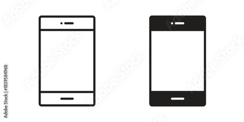 Smartphone icons Vector hand drawn illustration in doodle style. Simple sketch isolated.
