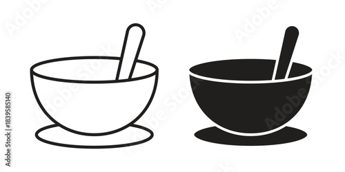 Soup icons Vector hand drawn illustration in doodle style. Simple sketch isolated.