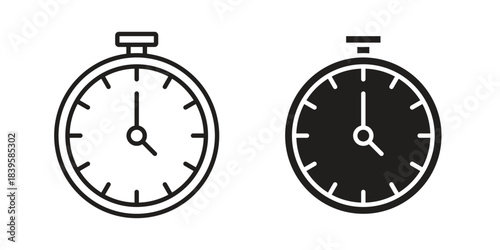 Stopwatch icons Vector hand drawn illustration in doodle style. Simple sketch isolated.