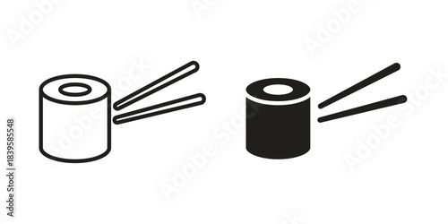 Sushi icons Vector hand drawn illustration in doodle style. Simple sketch isolated.