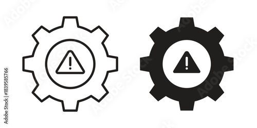 Technical warning icons Vector hand drawn illustration in doodle style. Simple sketch isolated.