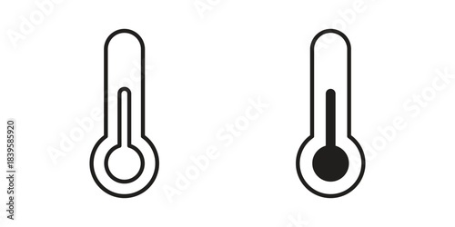 Thermometer half icons Vector hand drawn illustration in doodle style. Simple sketch isolated.