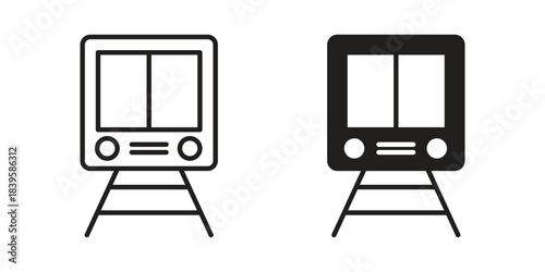 Train icons Vector hand drawn illustration in doodle style. Simple sketch isolated.