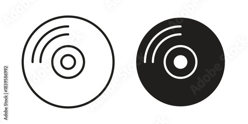 Vinyl icons Vector hand drawn illustration in doodle style. Simple sketch isolated.