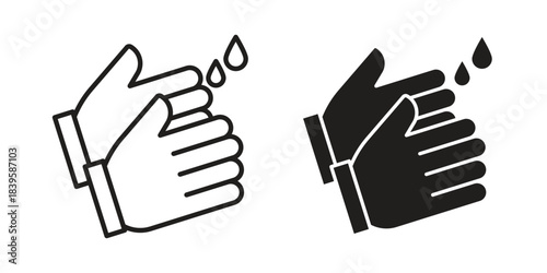 Wash your hands icons Vector hand drawn illustration in doodle style. Simple sketch isolated.