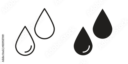 Water drop icons Vector hand drawn illustration in doodle style. Simple sketch isolated.