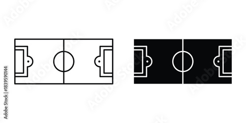 Football field icon in black linear and solid style. simple flat icons vector illustration.