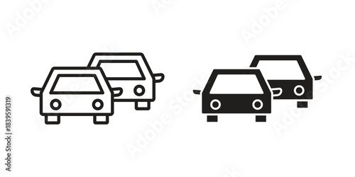 Accident icons silhouette vector flat illustration design. Stroke line icons