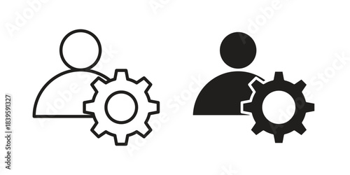 Account settings icons silhouette vector flat illustration design. Stroke line icons
