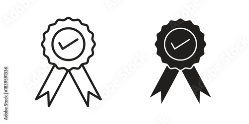 Accreditation icons silhouette vector flat illustration design. Stroke line icons