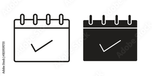 Appointment icons silhouette vector flat illustration design. Stroke line icons