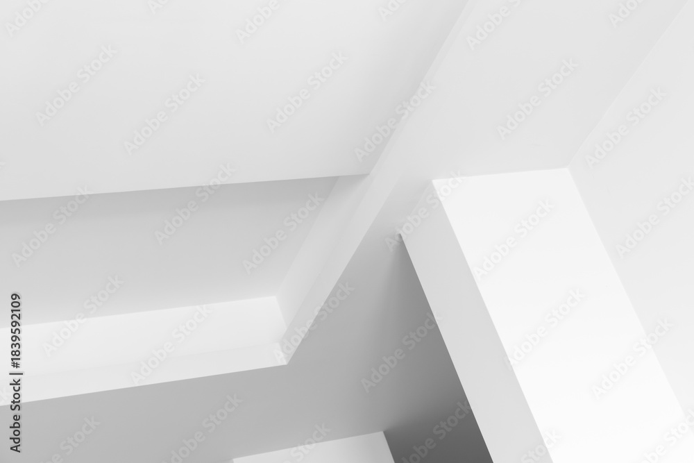 Naklejka premium A stark abstract architectural scene featuring white angles? interior design