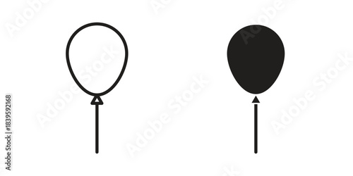 Balloon icons silhouette vector flat illustration design. Stroke line icons