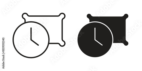 Bedtime icons silhouette vector flat illustration design. Stroke line icons