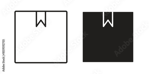 Box icons silhouette vector flat illustration design. Stroke line icons