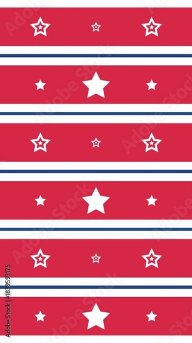 Red, white, and blue stars and stripes pattern for independence day