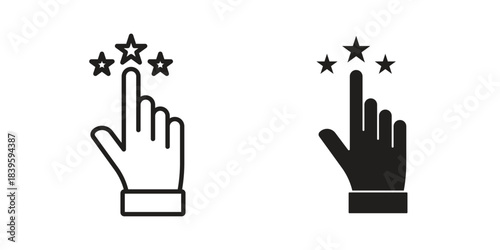 Customer feedback icons silhouette vector flat illustration design. Stroke line icons