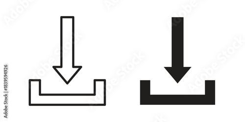 Download icons silhouette vector flat illustration design. Stroke line icons