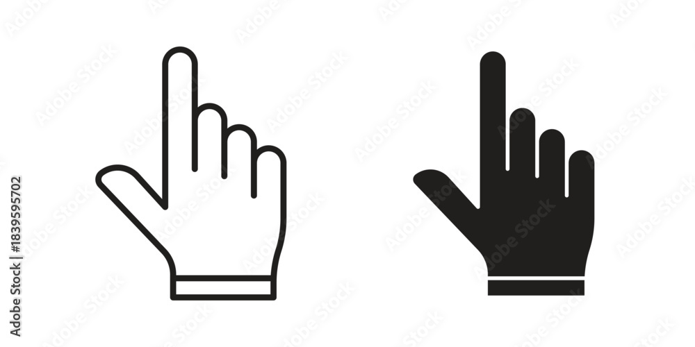 Fototapeta premium finger tap icons silhouette vector flat illustration design. Stroke line icons