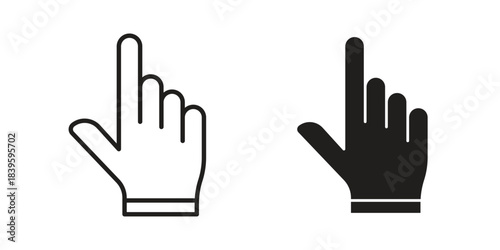 finger tap icons silhouette vector flat illustration design. Stroke line icons