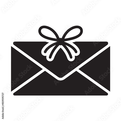 Envelope icon simple black glyph vector illustration isolated on white background for mail email and correspondence applications