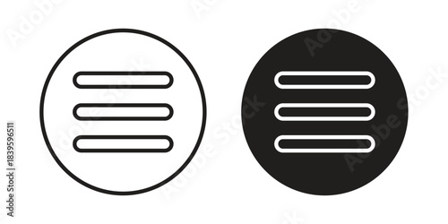 Hamburger menu icons silhouette vector flat illustration design. Stroke line icons