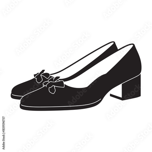 Stylish black leather pumps with bow detail elegant office footwear