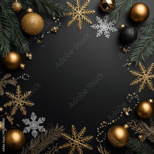 Decorative arrangement of ornaments and natural elements for holiday celebration