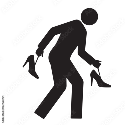 Silhouette of person in high heels fashion illustration