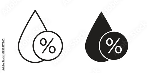 Humidity icons silhouette vector flat illustration design. Stroke line icons