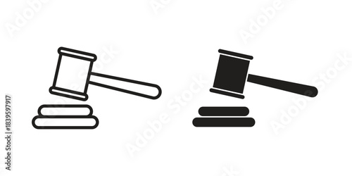 Law icons silhouette vector flat illustration design. Stroke line icons