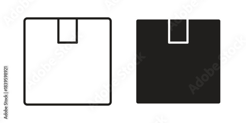 Package icons silhouette vector flat illustration design. Stroke line icons