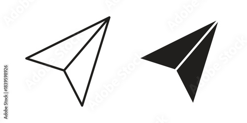 Paper plane icons silhouette vector flat illustration design. Stroke line icons