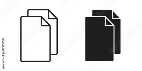papers icons silhouette vector flat illustration design. Stroke line icons