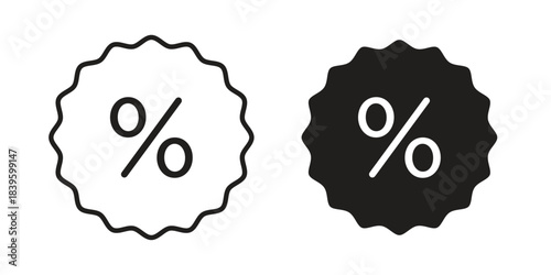 Percentage icons silhouette vector flat illustration design. Stroke line icons