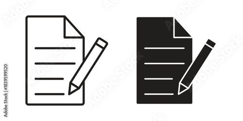 Prescription icons silhouette vector flat illustration design. Stroke line icons