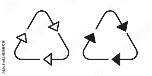 Recycle icons silhouette vector flat illustration design. Stroke line icons