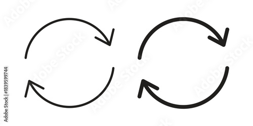 Refresh icons silhouette vector flat illustration design. Stroke line icons