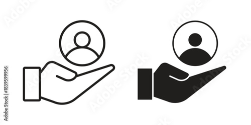 Retention icons silhouette vector flat illustration design. Stroke line icons