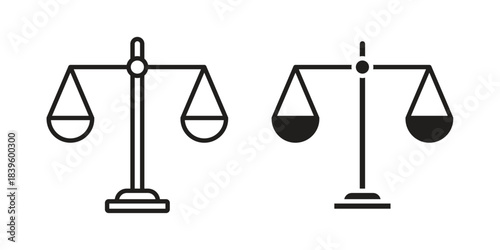 Scales icons silhouette vector flat illustration design. Stroke line icons