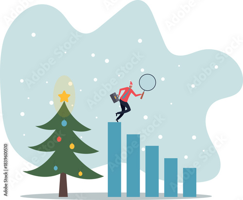 Business decline, loss or profit reduction, investment forecast of economic recession, negative return, price drop or financial downturn .about a man and his life.