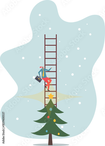 ladder of success or aspiration to achieve business goal.about a man and his life.