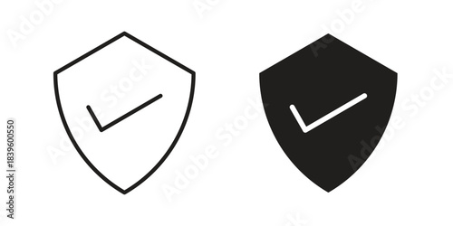 Security icons silhouette vector flat illustration design. Stroke line icons